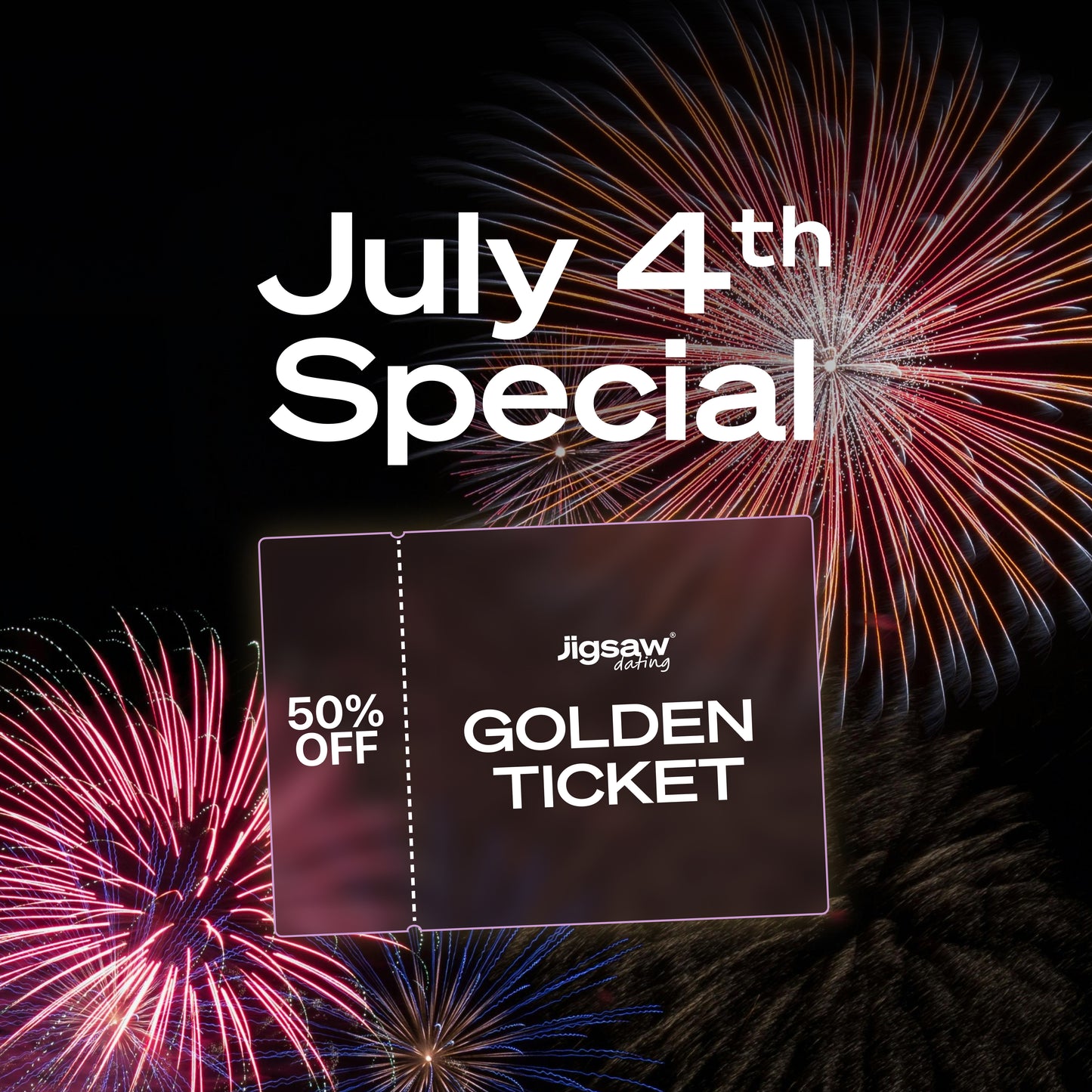 ☆ July 4th ☆ $100 event credit for $50
