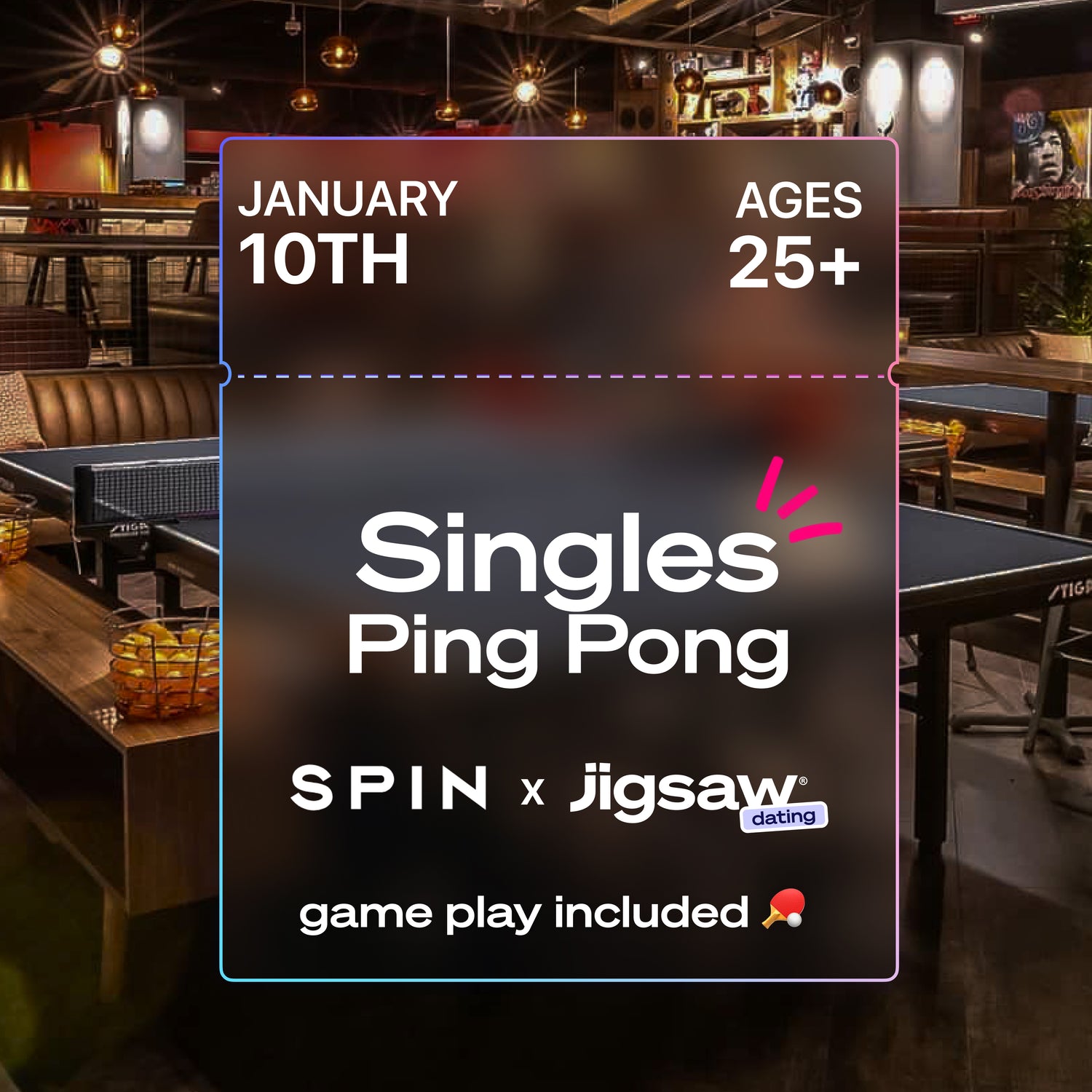 SAN FRANCISCO: Singles Ping Pong - January