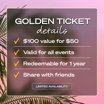 Summer Special - $100 event credit for $50 ☀️
