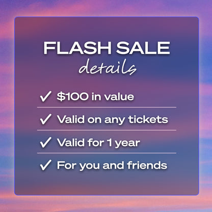 Flash Sale - $100 event credit for $50 💜
